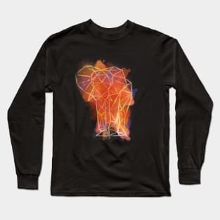 Elephant Low Poly Art Watercolor Polygon Long Sleeve T-Shirt